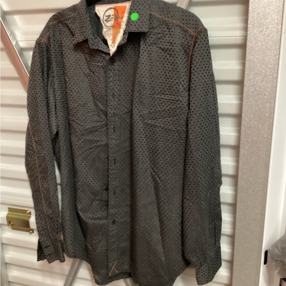 Robert Graham Black and Orange Patterned Shirt